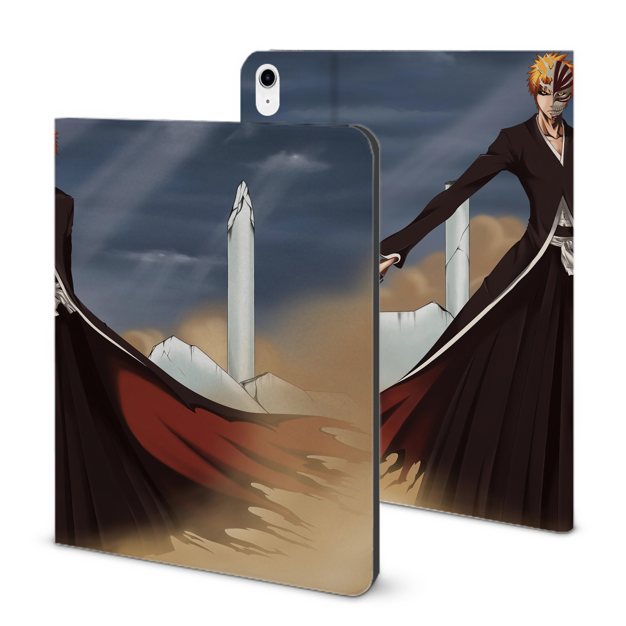 （画像用） ブリーチ BLEACH IPad ケース ブック型 PUレザー TPU 耐衝撃 軽量 薄型 ペン収納なし 全面保護 IPad 各モデル対応